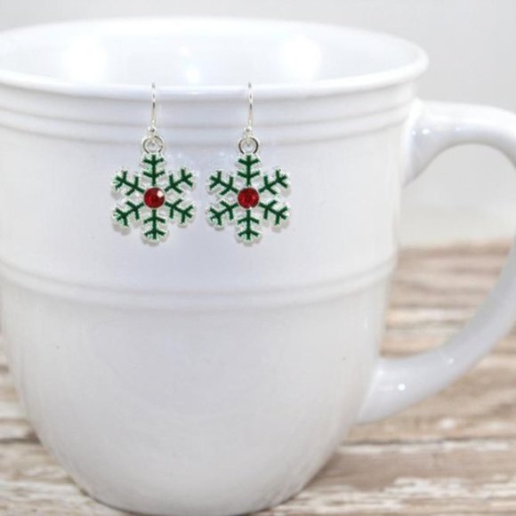 Christmas Snowflake Earrings - Picture 9 of 10